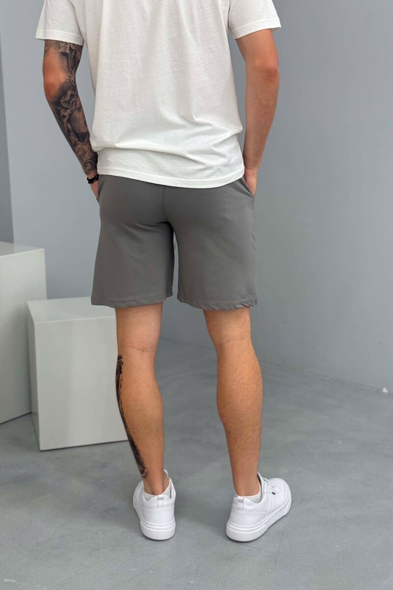 NEW YORK 23 WRITTING MEN SHORT SWEATPANTS GREY ASH/GRI HIRI - 3