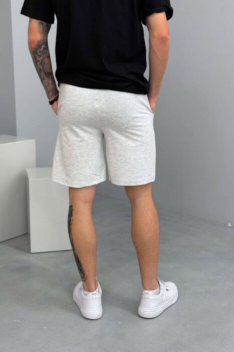 NEW YORK 23 WRITTING MEN SHORT SWEATPANTS LIGHT GREY/GZ - 3