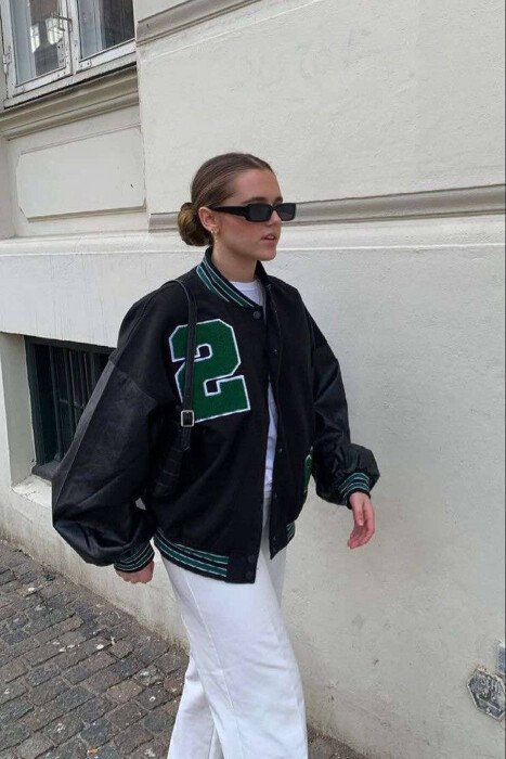 NUMBER 2 LOGO BUTTONS WOMAN JACKET BLACK/ E ZEZE - KLAUDIO FASHION