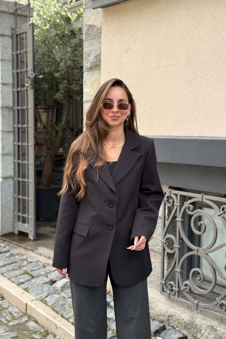 ONE COLOR SIMPLE WOMAN JACKET BLACK/ E ZEZE 