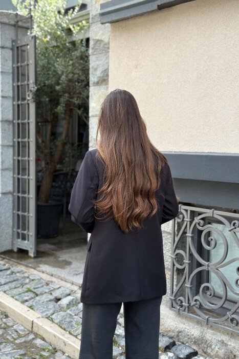 ONE COLOR SIMPLE WOMAN JACKET BLACK/ E ZEZE - 5