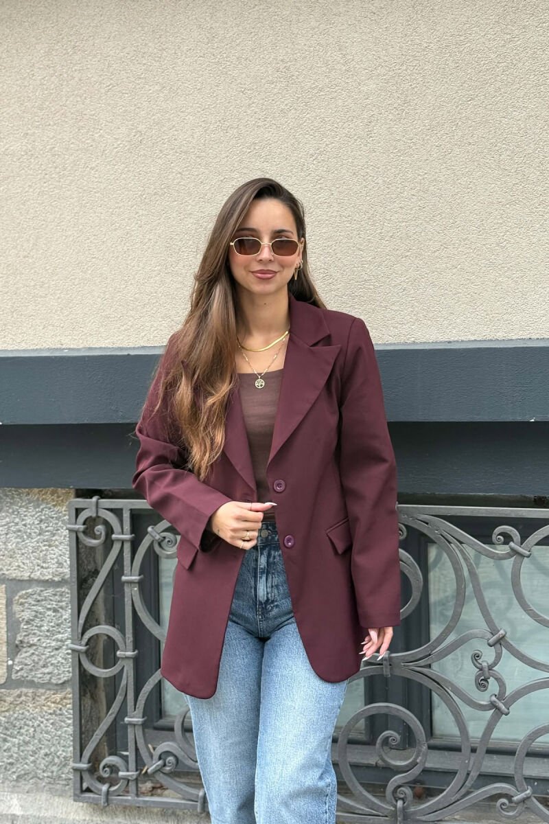 ONE COLOR SIMPLE WOMAN JACKET BURGUNDY/VISHNJE - 1