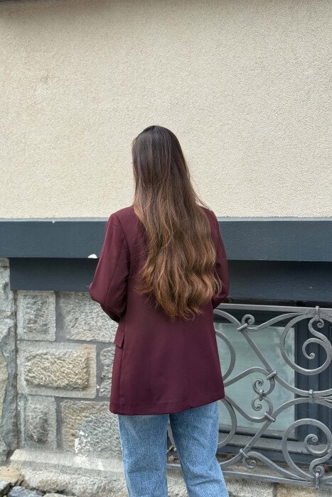 ONE COLOR SIMPLE WOMAN JACKET BURGUNDY/VISHNJE - 4