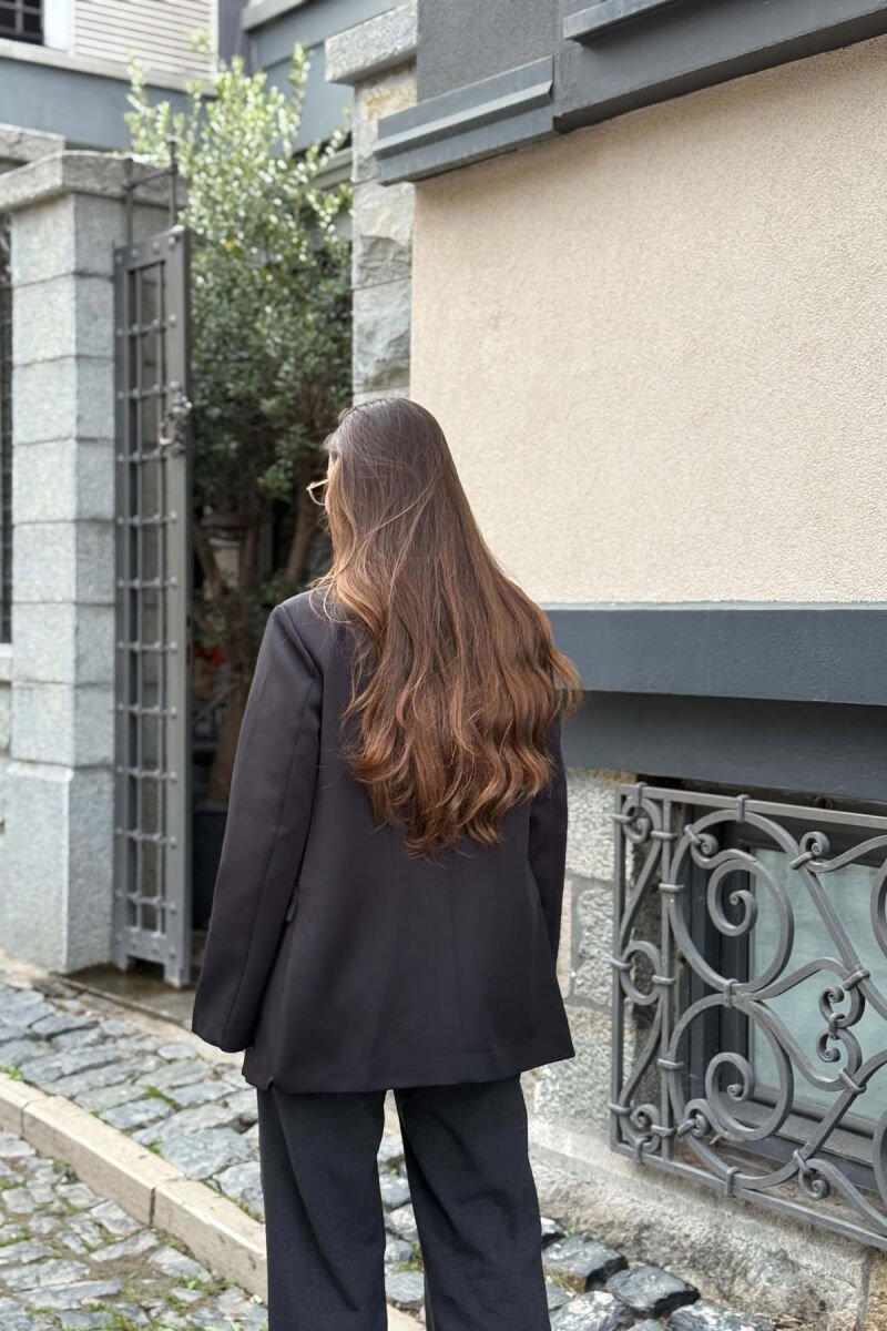 ONE COLOR SIMPLE WOMAN JACKET MIDNIGHT BLACK/ E ZEZE MESNATE - 3