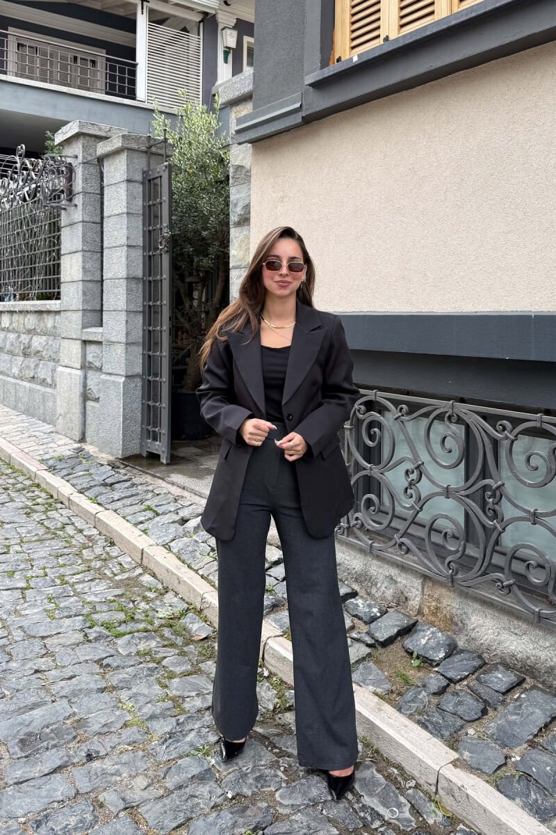 ONE COLOR SIMPLE WOMAN JACKET MIDNIGHT BLACK/ E ZEZE MESNATE - 4