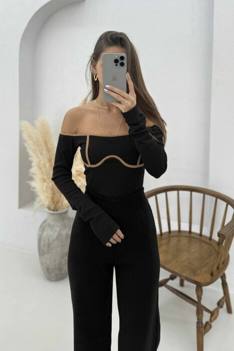 OFF SHOULDER ONE COLOR WOMEN BODY BLACK/ E ZEZE - 3