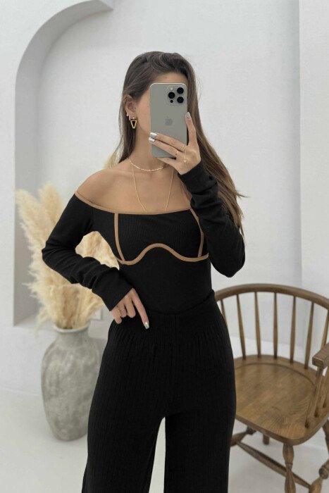 OFF SHOULDER ONE COLOR WOMEN BODY BLACK/ E ZEZE - 4