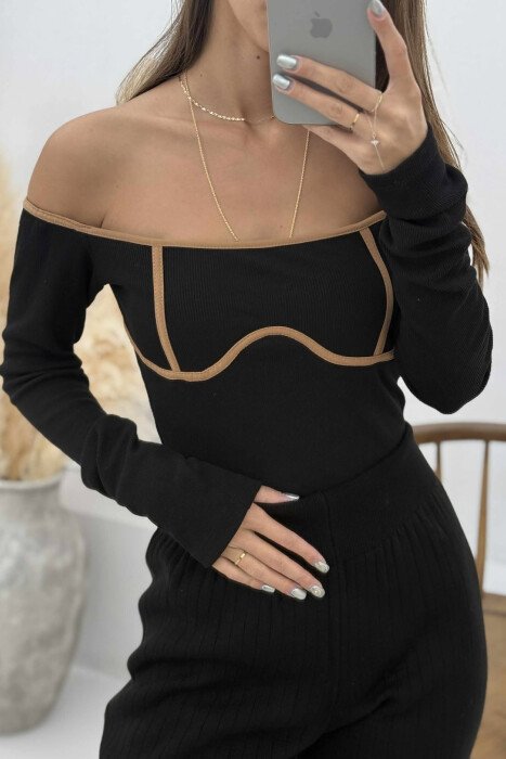 OFF SHOULDER ONE COLOR WOMEN BODY BLACK/ E ZEZE - 1