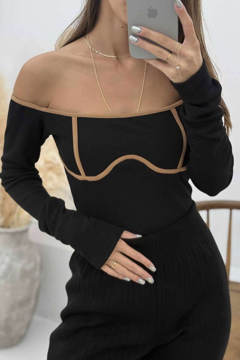 OFF SHOULDER ONE COLOR WOMEN BODY BLACK/ E ZEZE - 1
