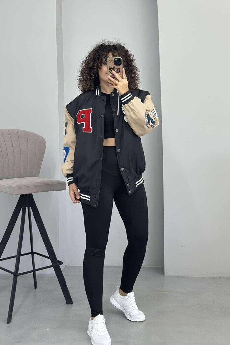 OLD SCHOOL DESIGN WOMEN JACKET BLACK/ E ZEZE - KLAUDIO FASHION
