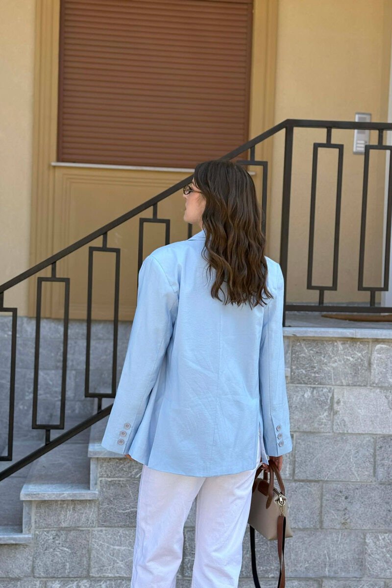 ONE BUTTON CLASSIC WOMAN JACKET LIGHTBLUE/BZ - 5