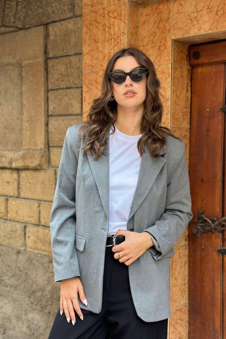 XHAKETË NJË NGJYRËSHE PËR FEMRA NË NGJYRË GRI - KLAUDIO FASHION