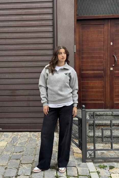 ONE COLOR ATHLETIC WOMEN SWEATSHIRT GREY/GRI - 1