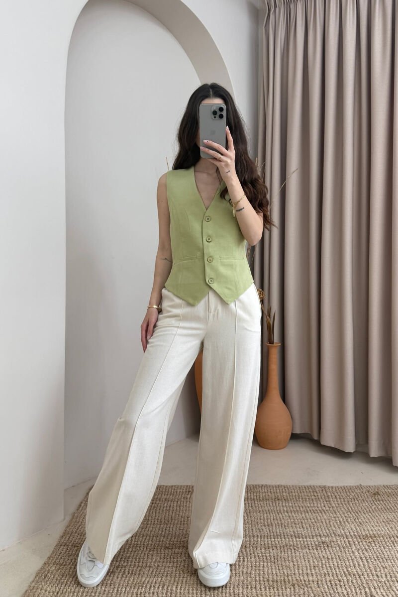 ONE COLOR BACK DETAIL WOMEN VEST MINT/MENTE - 1