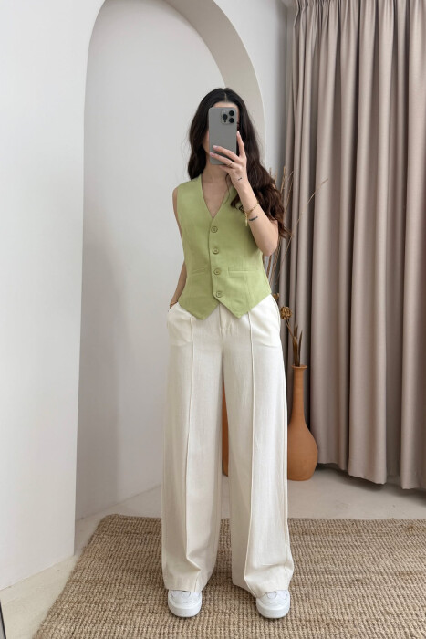 ONE COLOR BACK DETAIL WOMEN VEST MINT/MENTE - 2