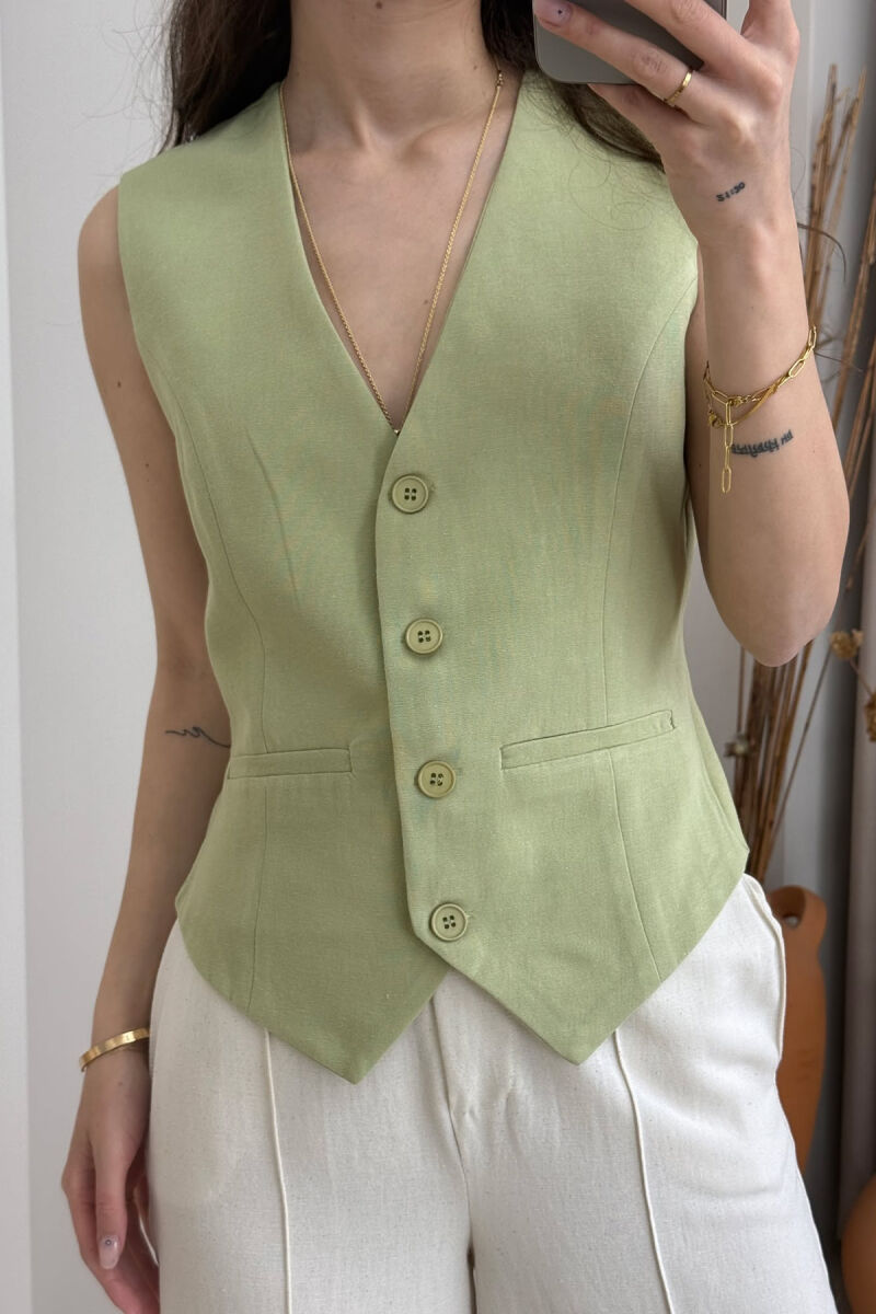 ONE COLOR BACK DETAIL WOMEN VEST MINT/MENTE - 3