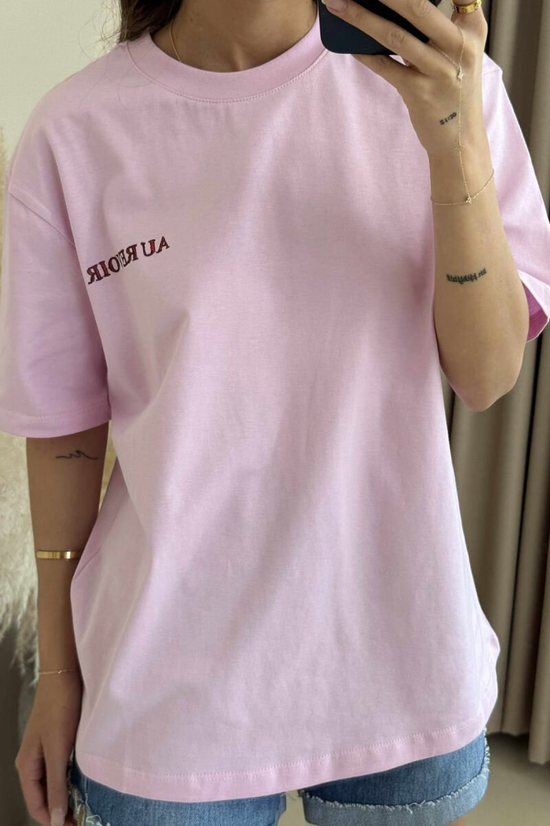 ONE COLOR BACK IMAGE ONE COLOR WOMEN T-SHIRT PINK/ROZE - 3