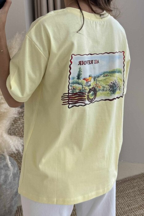 ONE COLOR BACK IMAGE ONE COLOR WOMEN T-SHIRT YELLOW/E VERDHE - 4