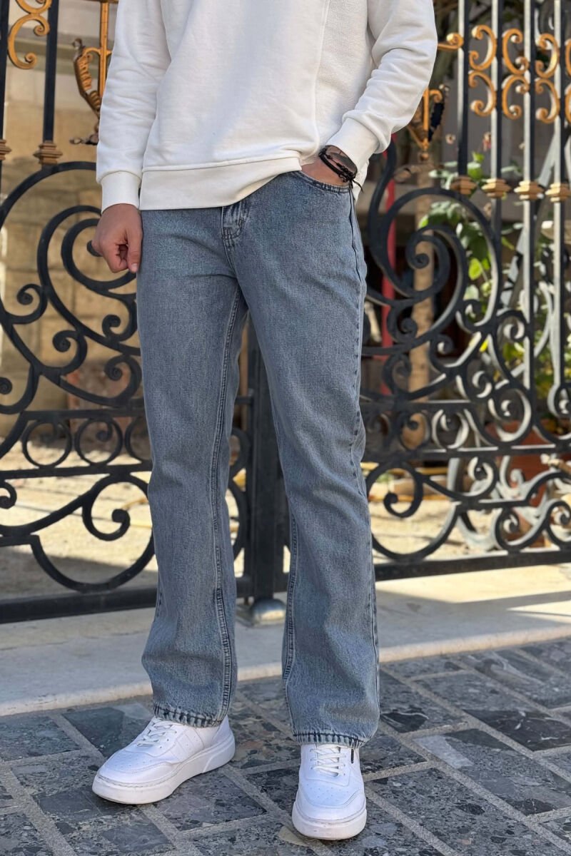 ONE COLOR BAGGY SIMPLE WOMEN JEANS LIGHTBLUE/BZ - 2