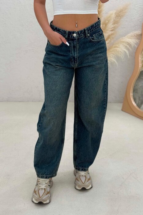 ONE COLOR BALLON WOMAN JEANS BLUE/BLU - 4