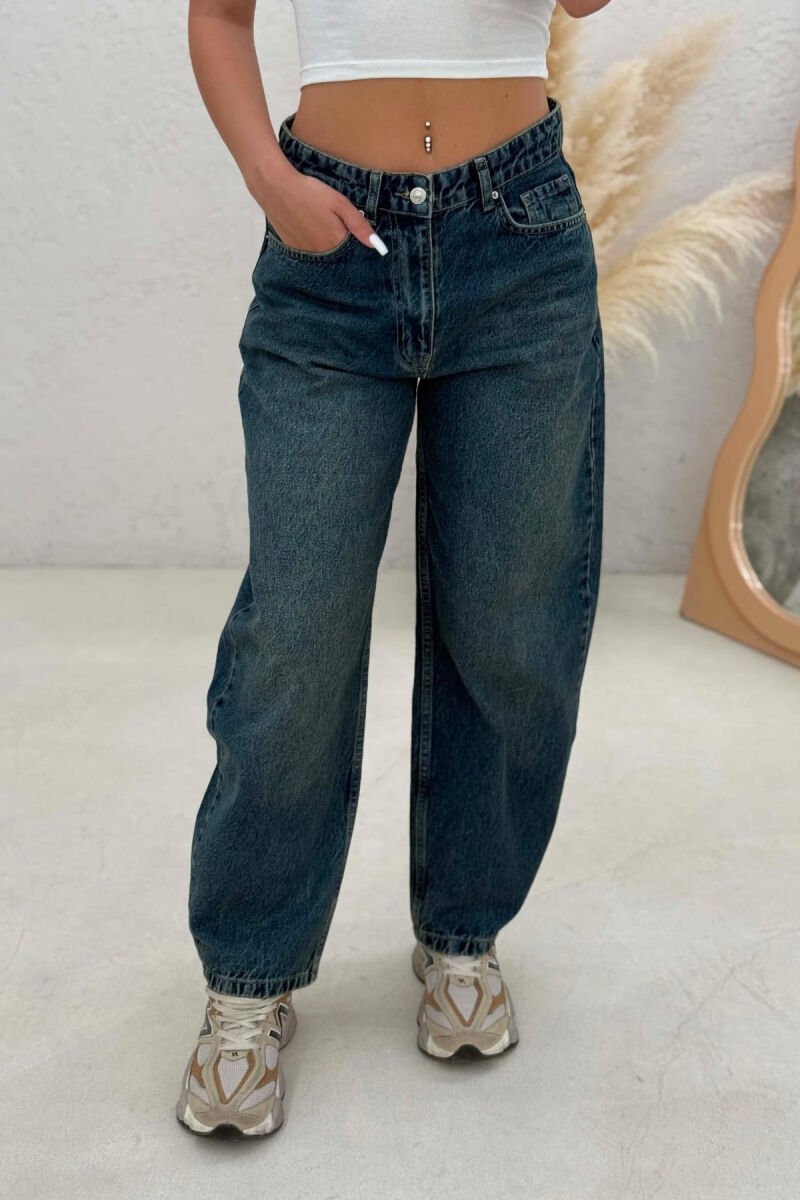 ONE COLOR BALLON WOMAN JEANS BLUE/BLU - 4