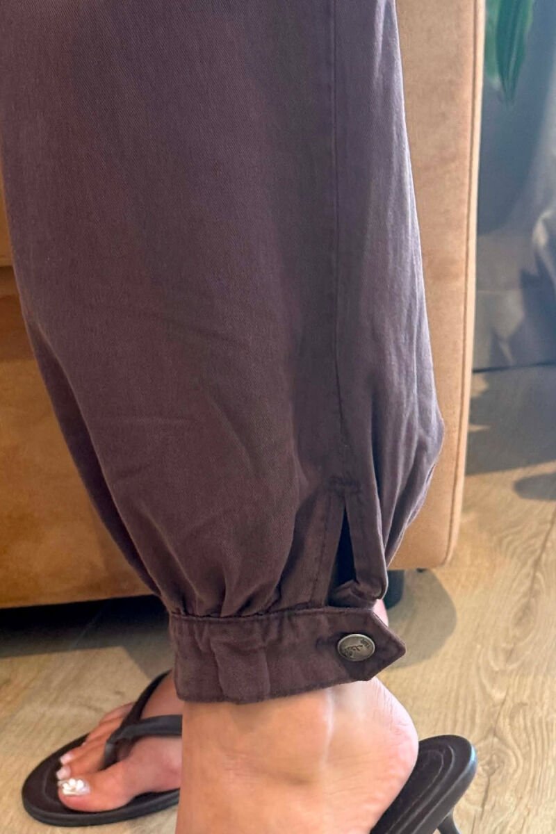 ONE COLOR BALLON WOMAN JEANS BROWN/KAFE - 2