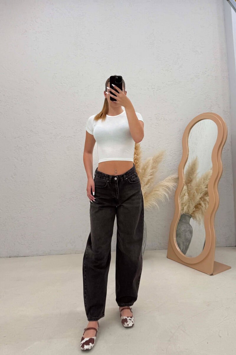 ONE COLOR BALLON WOMAN JEANS BROWN/KAFE - 4