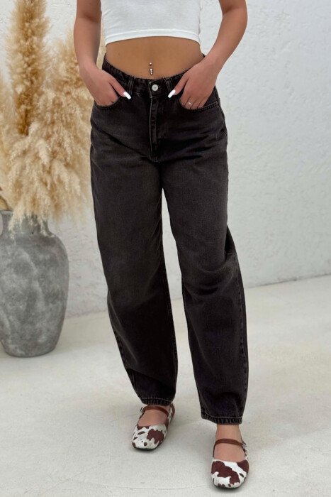 ONE COLOR BALLON WOMAN JEANS BROWN/KAFE - 8
