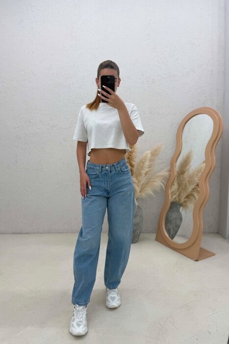 ONE COLOR BALLON WOMAN JEANS LIGHTBLUE/BZ - 3