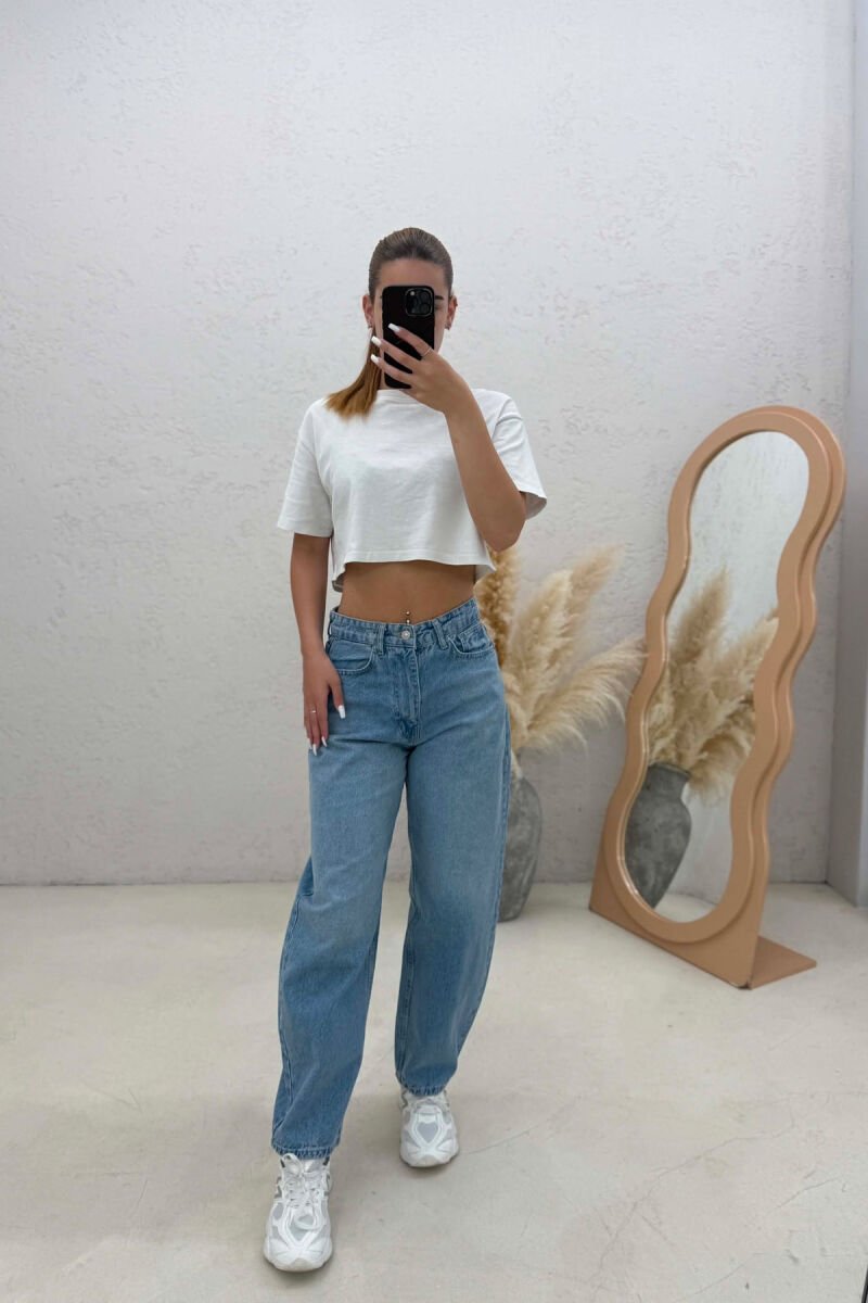 ONE COLOR BALLON WOMAN JEANS LIGHTBLUE/BZ - 3