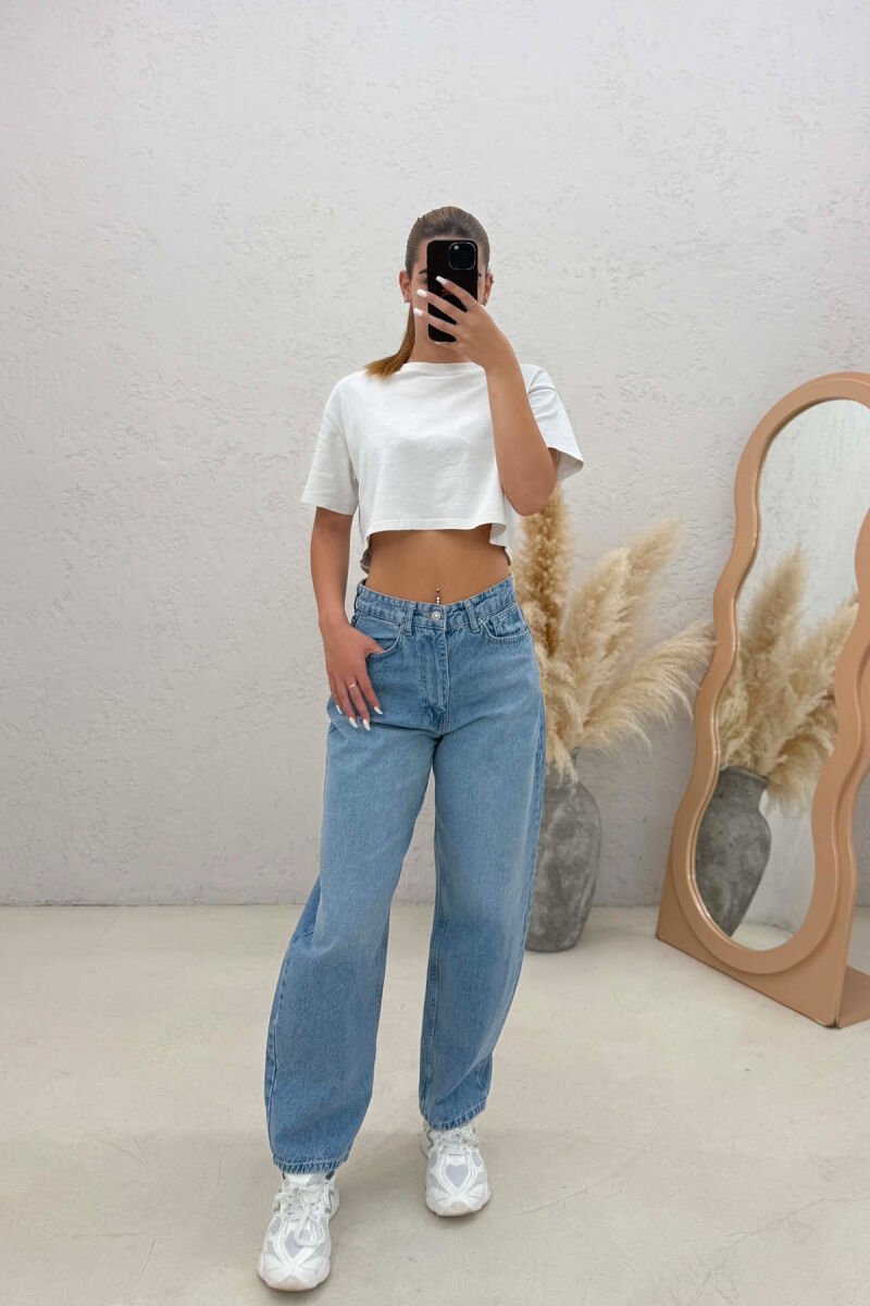 ONE COLOR BALLON WOMAN JEANS LIGHTBLUE/BZ - 5