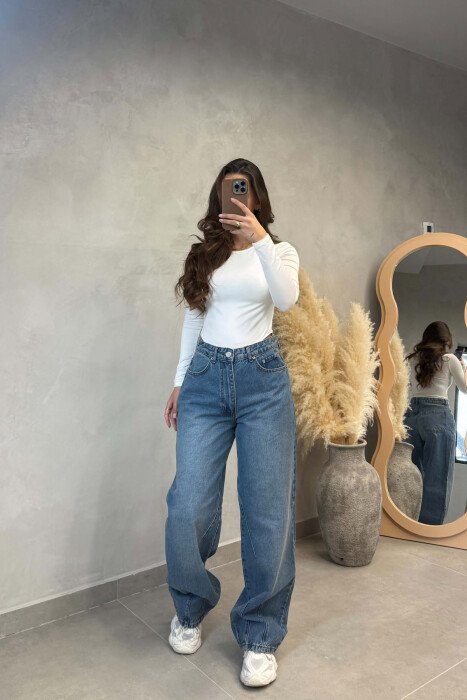 ONE COLOR BALLON WOMAN JEANS LIGHTBLUE/BZ - 1