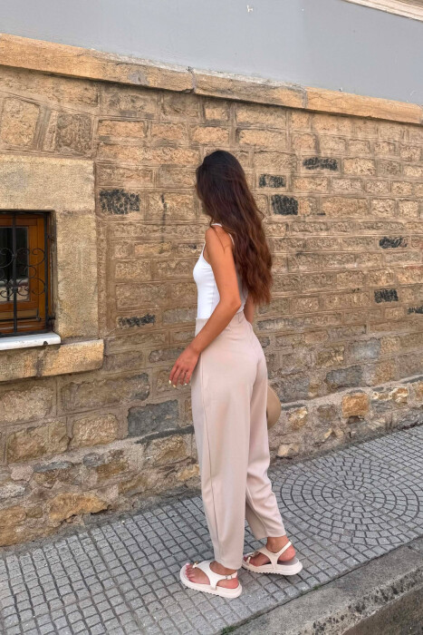 ONE COLOR BALLON WOMAN TROUSERS BEIGE/BEZHE - 3