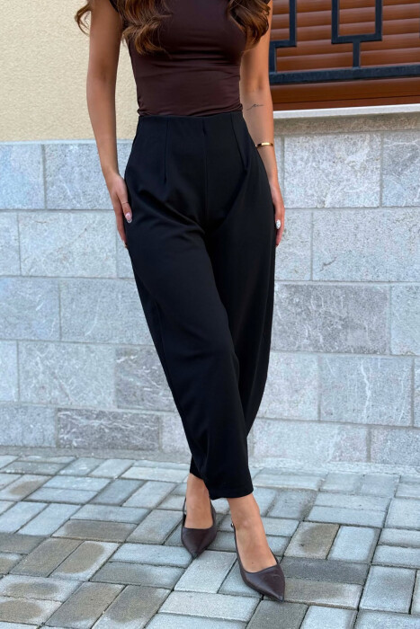 ONE COLOR BALLON WOMAN TROUSERS BLACK/ E ZEZE - 3