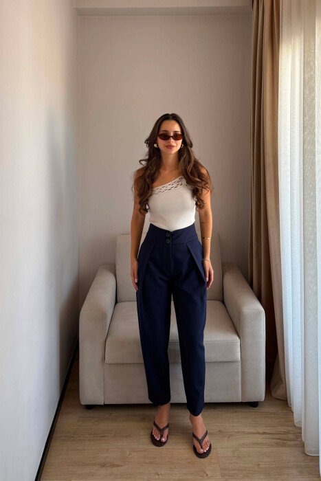 ONE COLOR BALLON WOMAN TROUSERS BLUE/BLU - 1