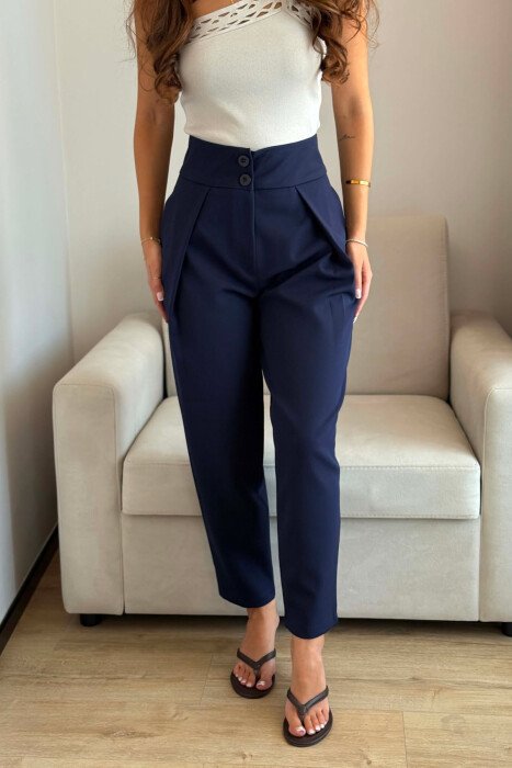 ONE COLOR BALLON WOMAN TROUSERS BLUE/BLU - 3