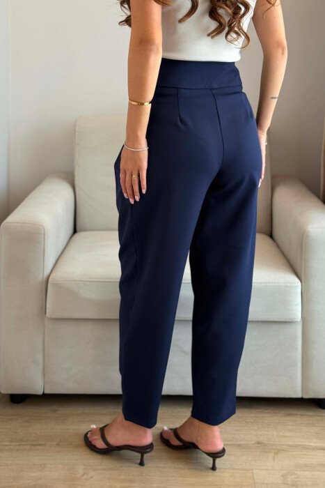 ONE COLOR BALLON WOMAN TROUSERS BLUE/BLU - 4