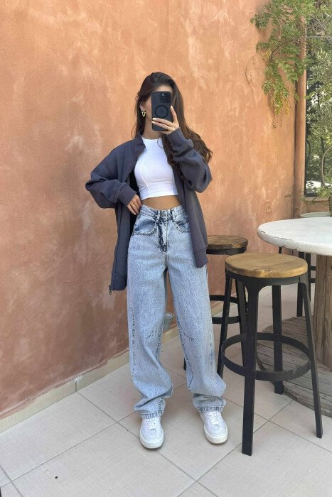 XHINSE NJË NGJYRËSHE TË THJESHTA PËR FEMRA NË NGJYRËN BLU E ZBARDHUR - KLAUDIO FASHION