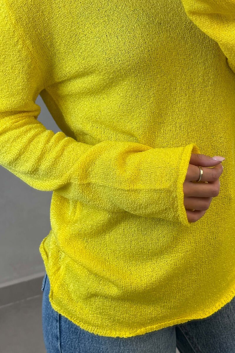 ONE COLOR SIMPLE WOMAN SWEATER YELLOW/E VERDHE - 3