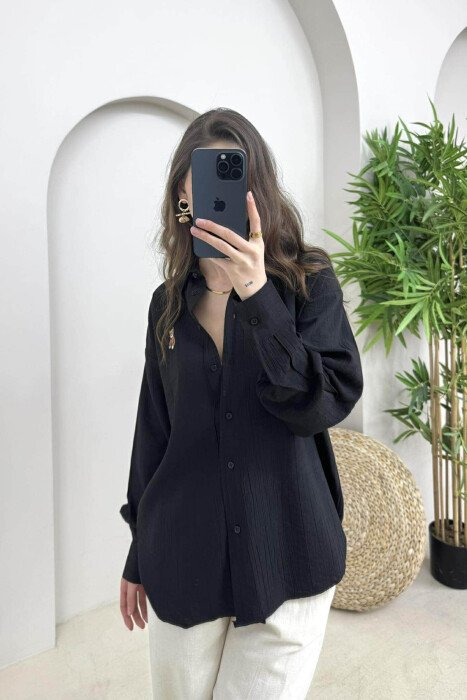 ONE COLOR BEAR LOGO WOMEN SHIRT BLACK/ E ZEZE - 4