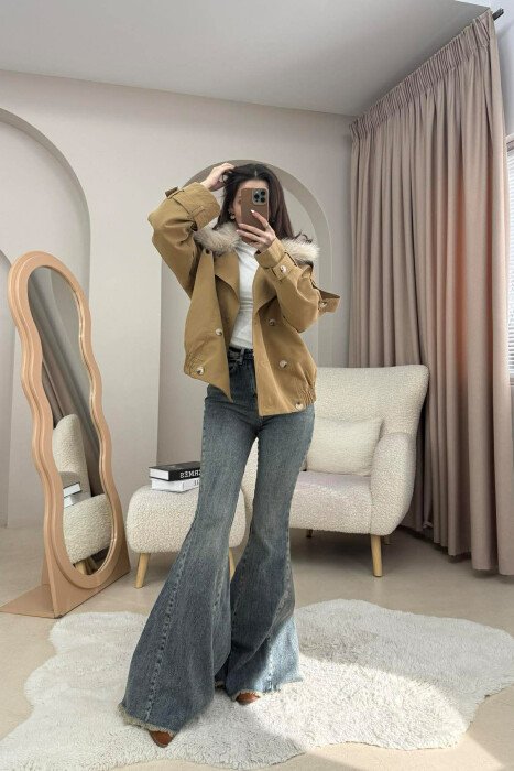 ONE COLOR BELL BOTTOM WOMEN JEANS BLUE/BLU - 4