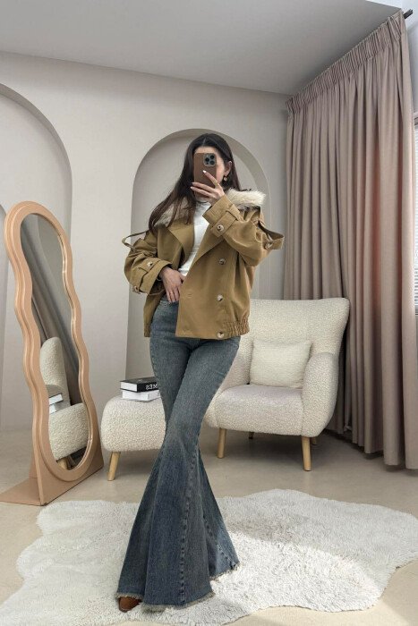ONE COLOR BELL BOTTOM WOMEN JEANS BLUE/BLU - 5