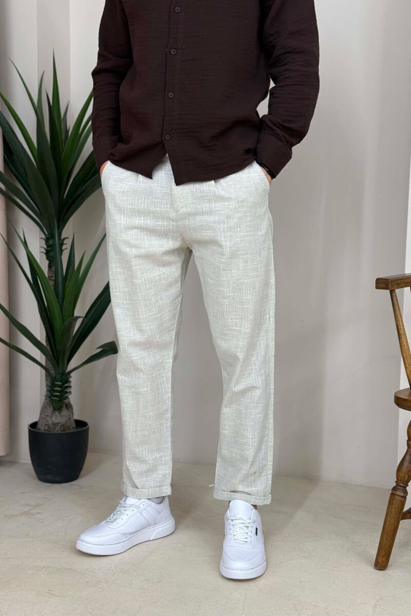 ONE COLOR BELT DETAIL MEN PANTS GREY/GRI - 2