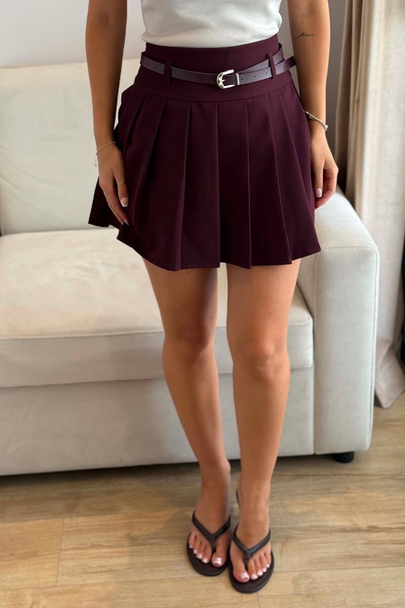 ONE COLOR BELT DETAIL TENNIS WOMEN SKORT DARK BURGUNDY/VISHNJE E ERRET - 6