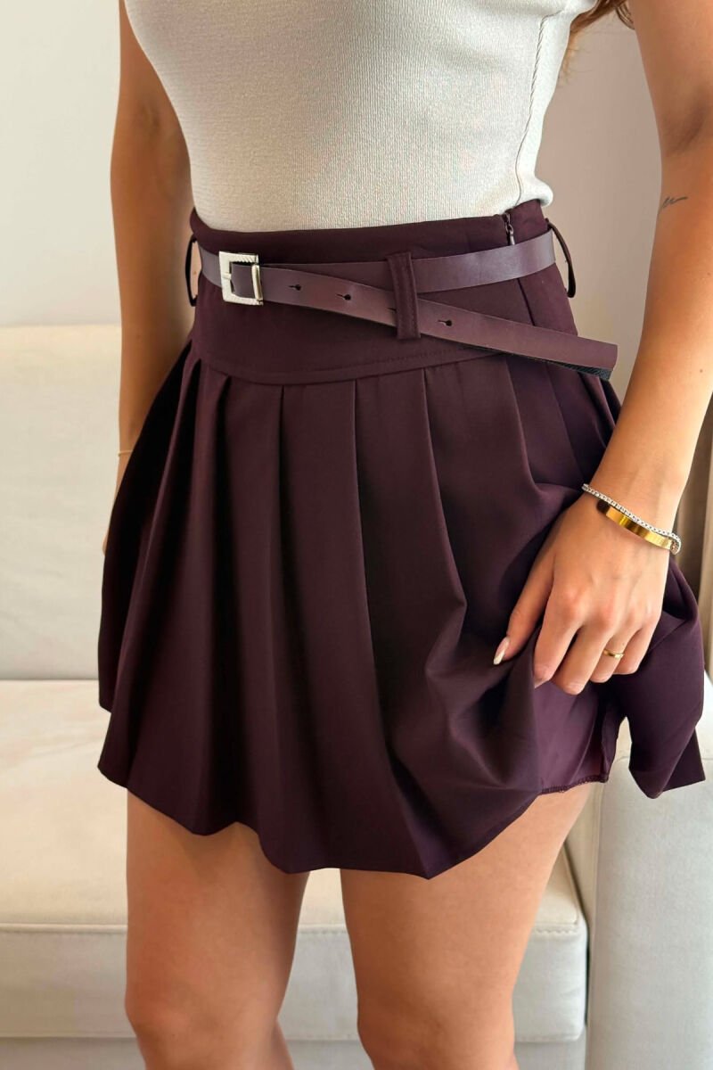 ONE COLOR BELT DETAIL TENNIS WOMEN SKORT DARK PURPLE/LEJLA ERRET - 5