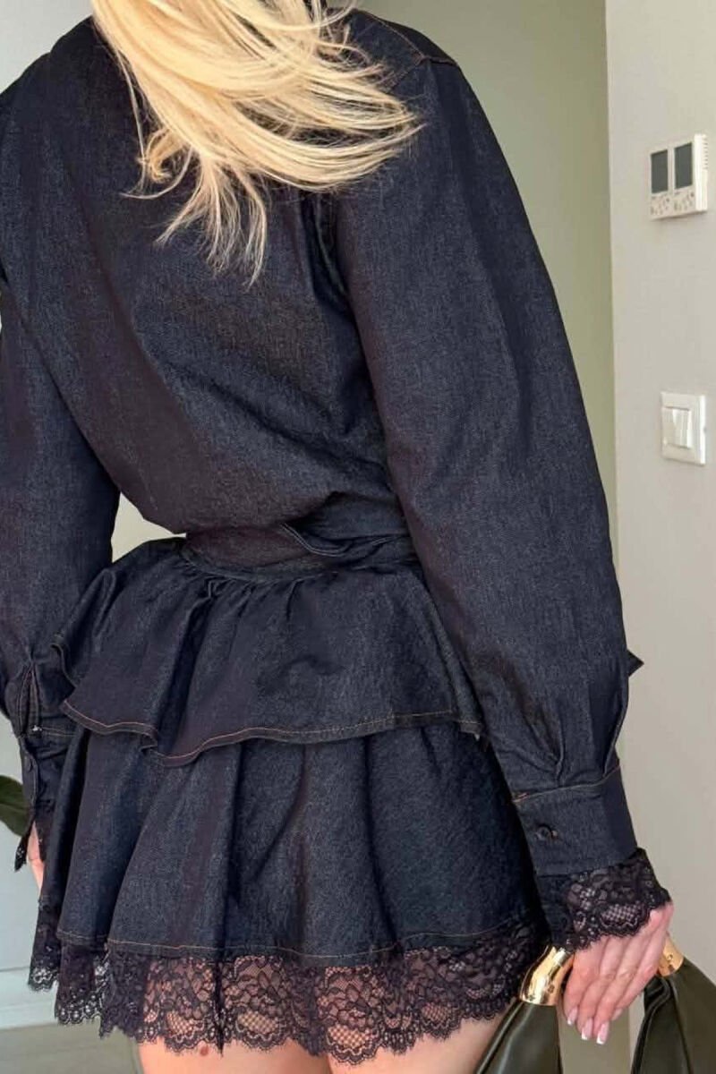 ONE COLOR BELT DETAIL WOMAN DRESS BLUE/BLU - 2