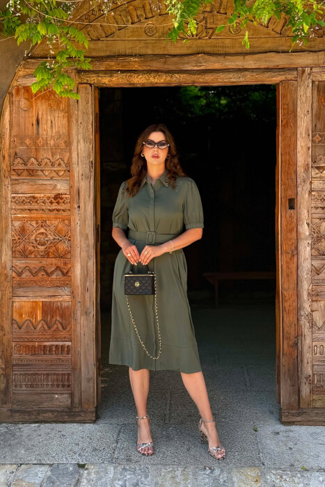FUSTAN NJE NGJYRESH ME DETAJIN E RRIPIT PER FEMRA NE NGJYRE ULLI - KLAUDIO FASHION
