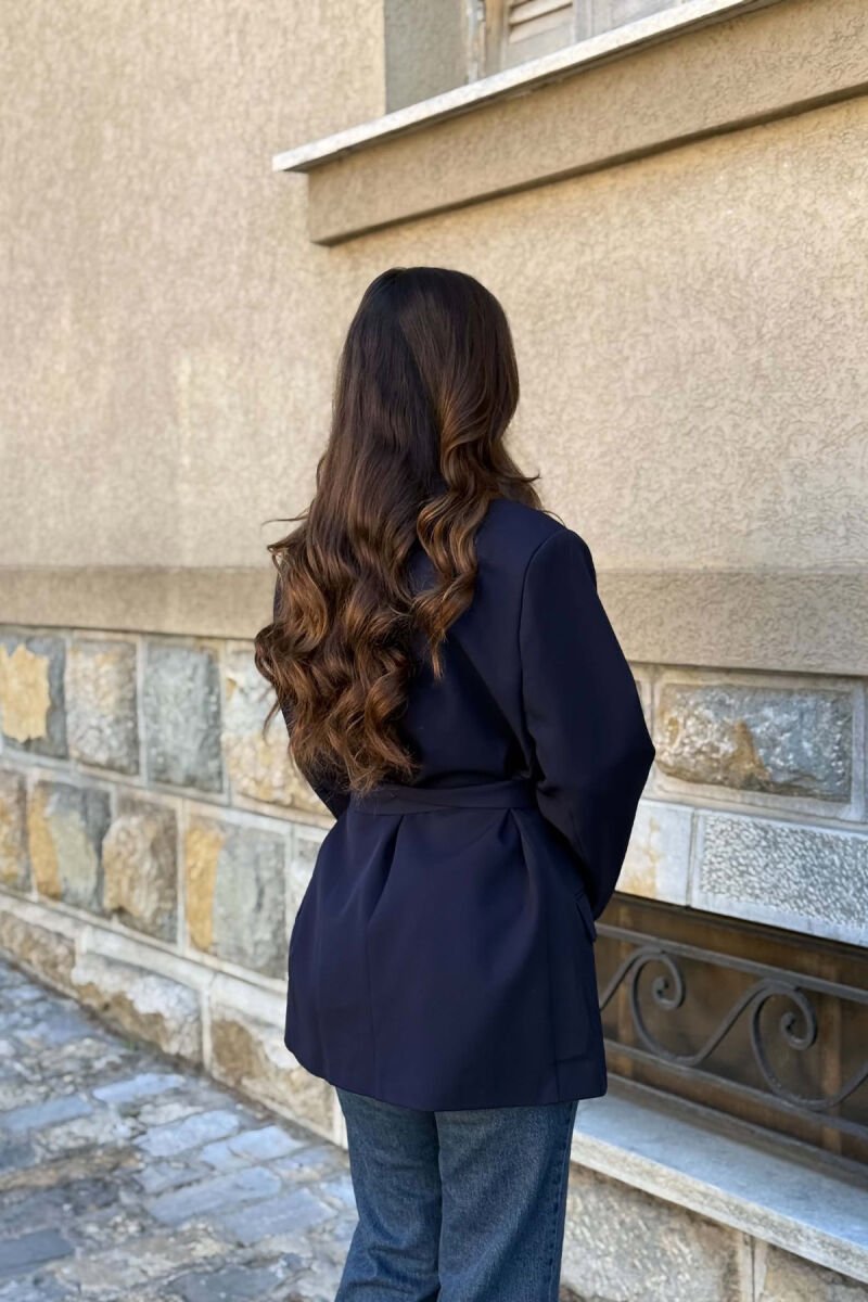 ONE COLOR BELT DETAIL WOMAN JACKET BLUE/BLU - 5