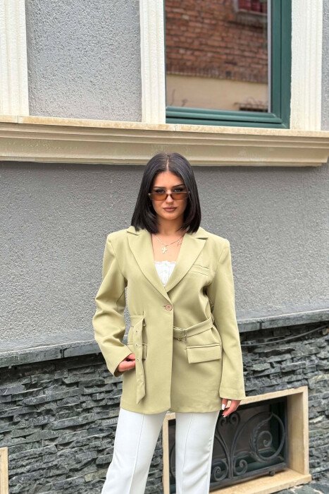 ONE COLOR BELT DETAIL WOMAN JACKET MINT/MENTE - 2