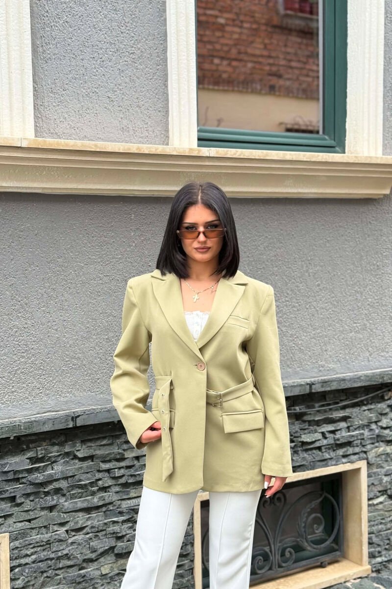 ONE COLOR BELT DETAIL WOMAN JACKET MINT/MENTE - 2